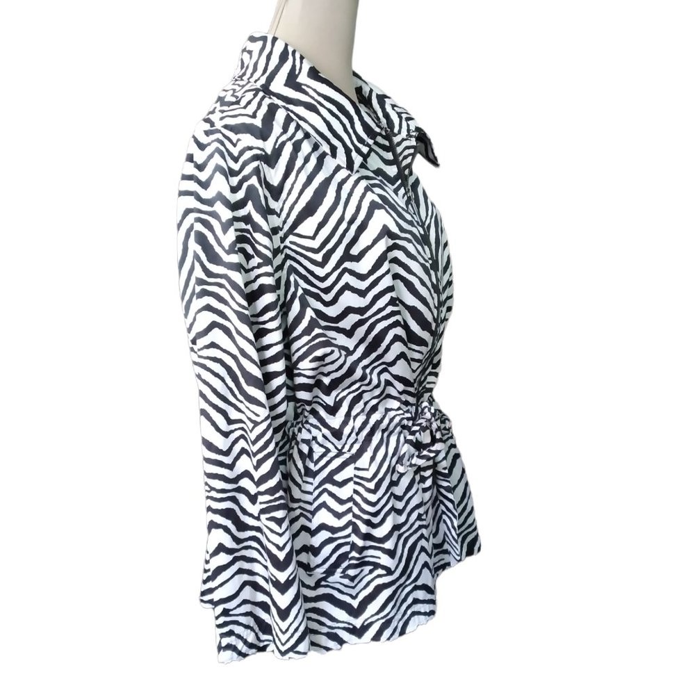 Vtg Dana Buchman 90's Zebra Print Jacket By Dana … - image 2